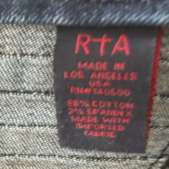 RTA Road To Awe Pleated High Waisted 70s Distressed Skinny Blue Jeans Women’s 25 - Picture 6 of 14
